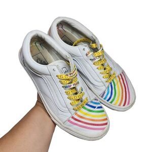 Vans x Flour Shop Unisex Multicolor Rainbow Old‎ Skool Shoes Size M 6.5 W 8